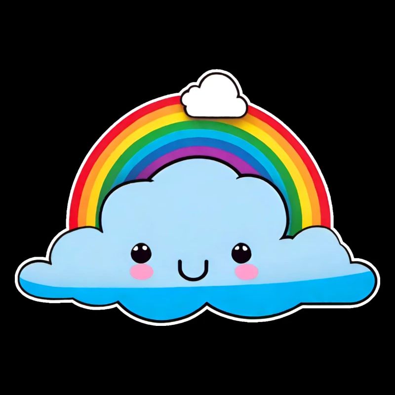Cute cloud with rainbow