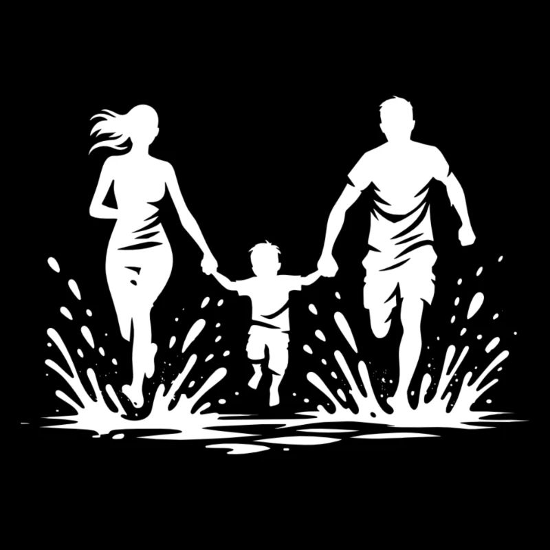 Modderlauf Mutter Vater Kind