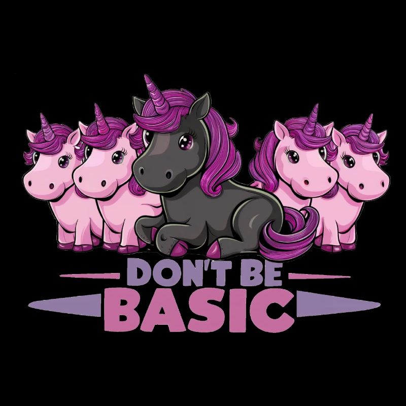 Don´t be basic! Sei anders! Schwarzes Einhorn