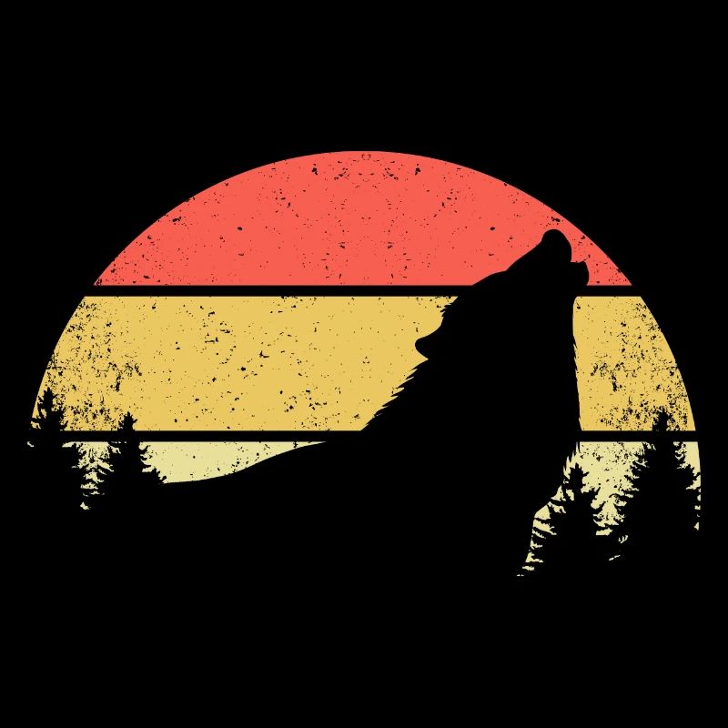 Wolf Retro Vintage Wolves Pack Predators Nature