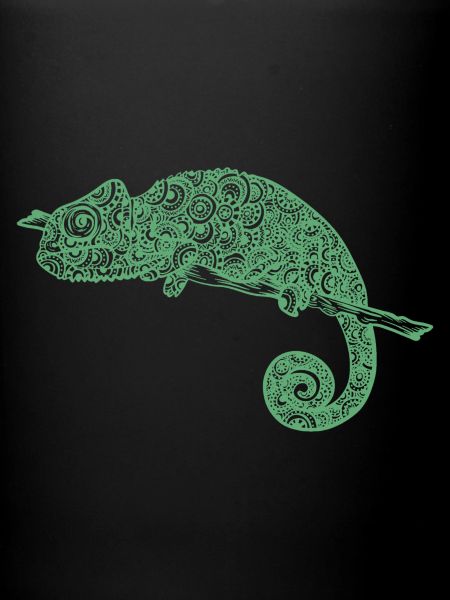 Caméléon Mandala Vert