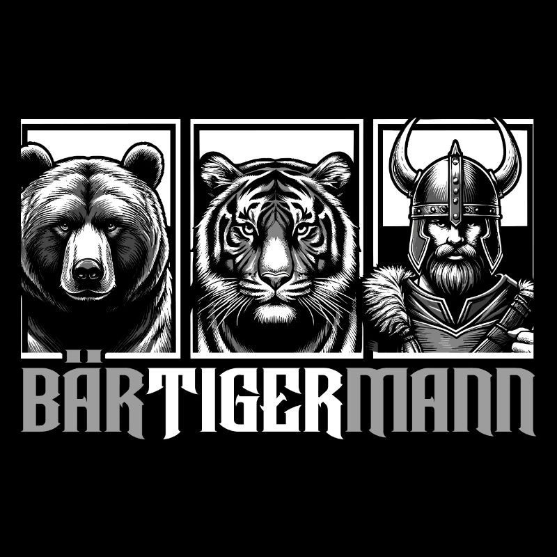 Bärtigermann Bär Tiger Mann Geschenk Bart