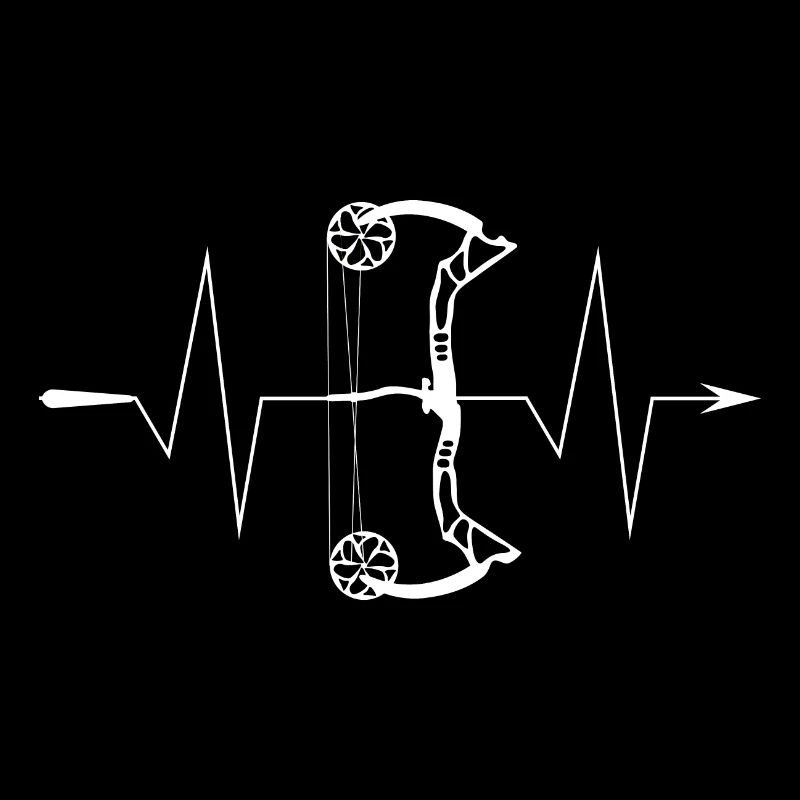 Compound bow archer heartbeat pulse motif