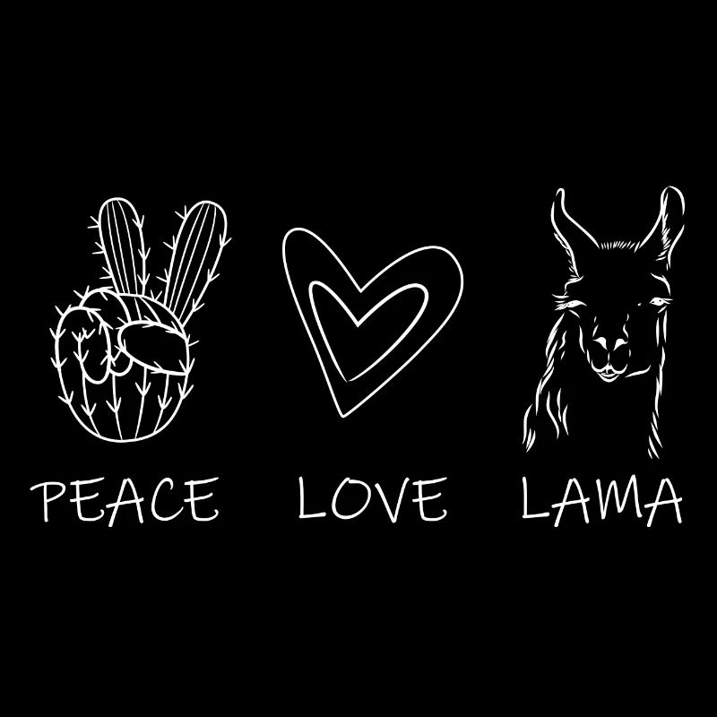 PAIX AMOUR LAMA blanc