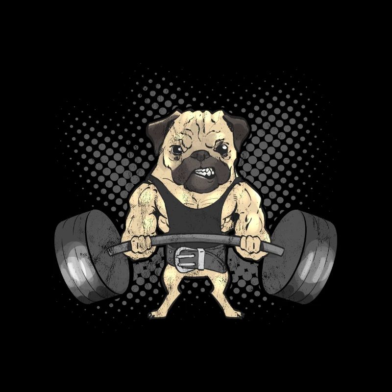Pug Funny Powerlifting Deadlifting Pug Gift