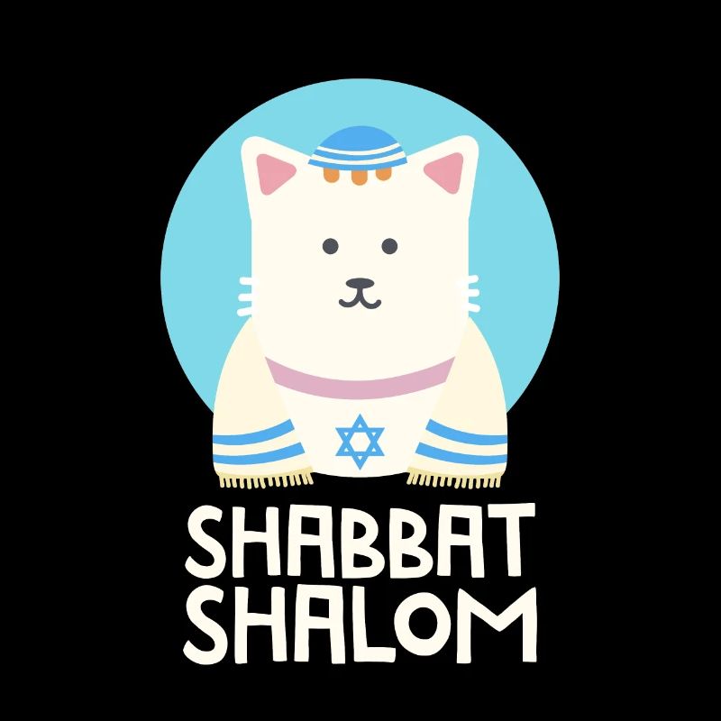 Drôle de chat juif Shabbat Shalom mignon avec kippa