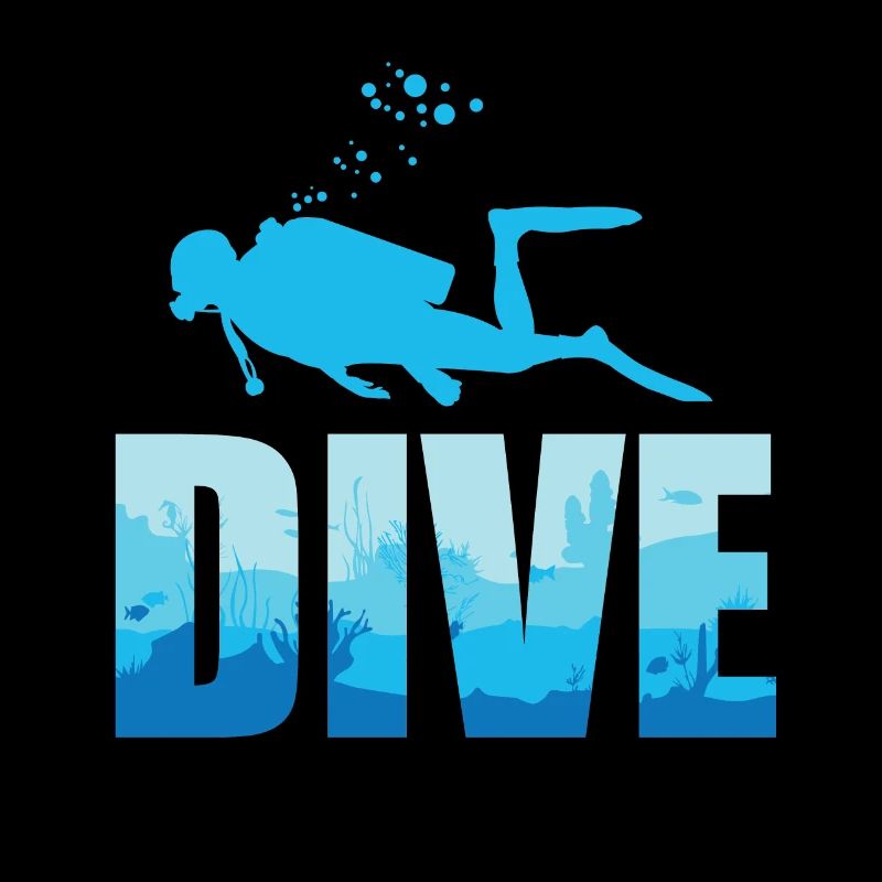 Scuba Diving Divers Shadow Deep Swim Texte