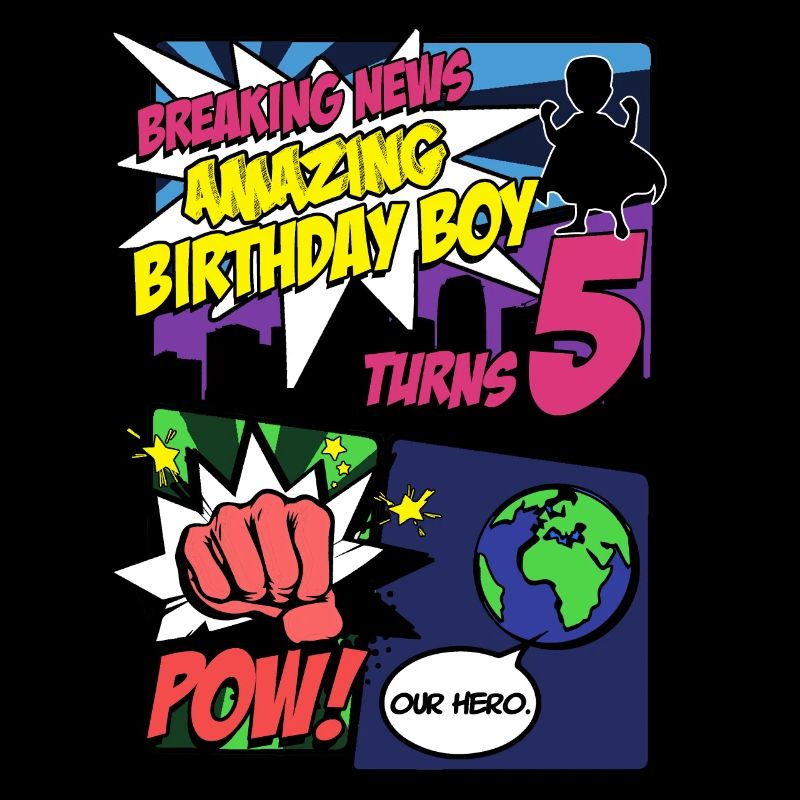Superheld Geburtstagskind wird 5 Amazing Awesome