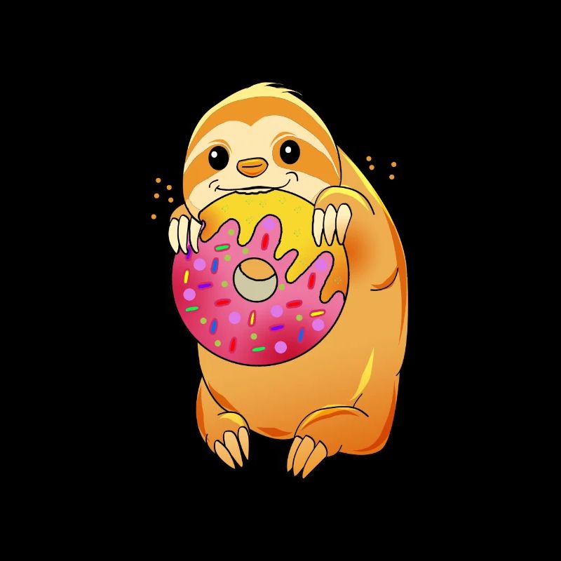 Sloth Comic Donut Candy Food Gift