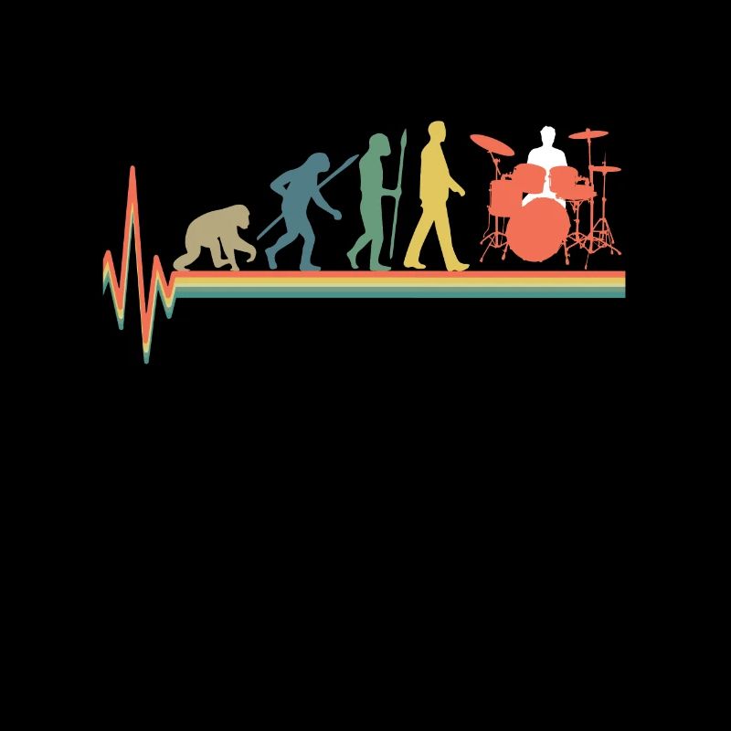 Evolution Drummer Schlagzeug Retro Bunt
