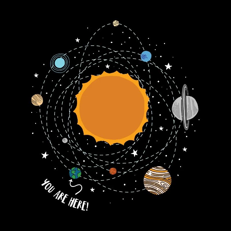 Solar System Planets Science - You Are Here Tee
