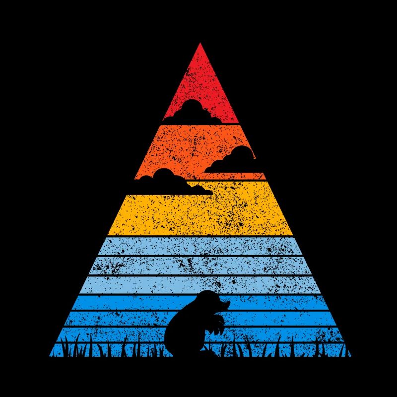 Retro Maulwurf Sunset Wühlmaus Spitzmaus Geschenk