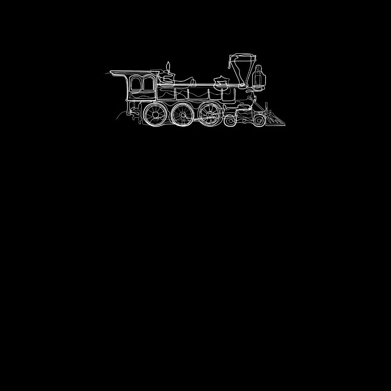 Train locomotive - one line drawing
