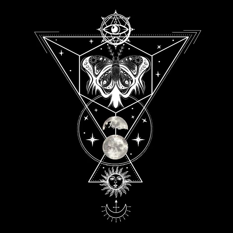 Witchcraft Tattoo Design Craft Inked Art Moth Moon