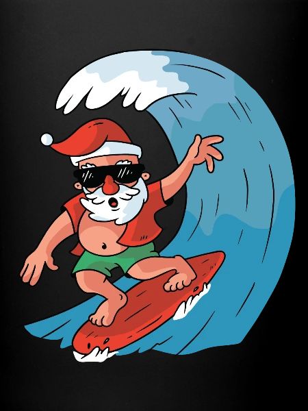 Père Noël surfant