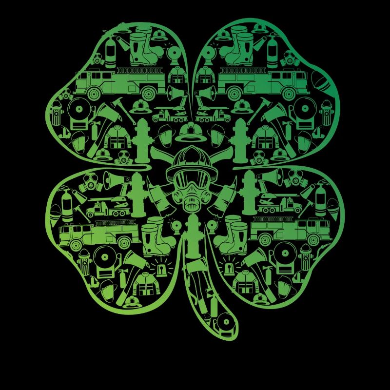 Lucky Firefighter Trèfle à quatre feuilles St Patrick's