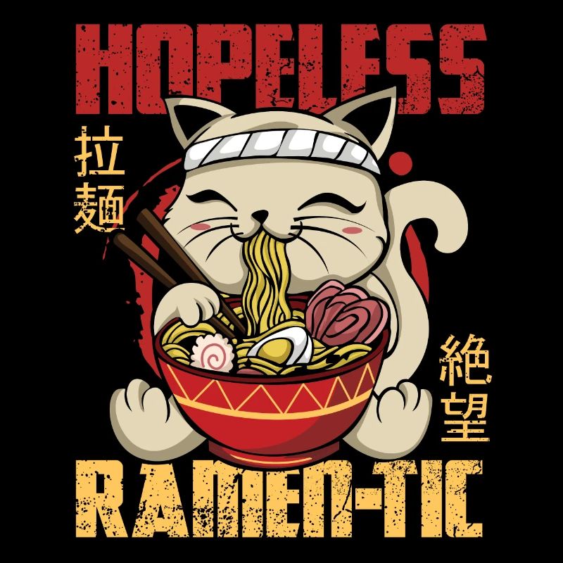 Ramen Chat Romantique Ramentic Drôle