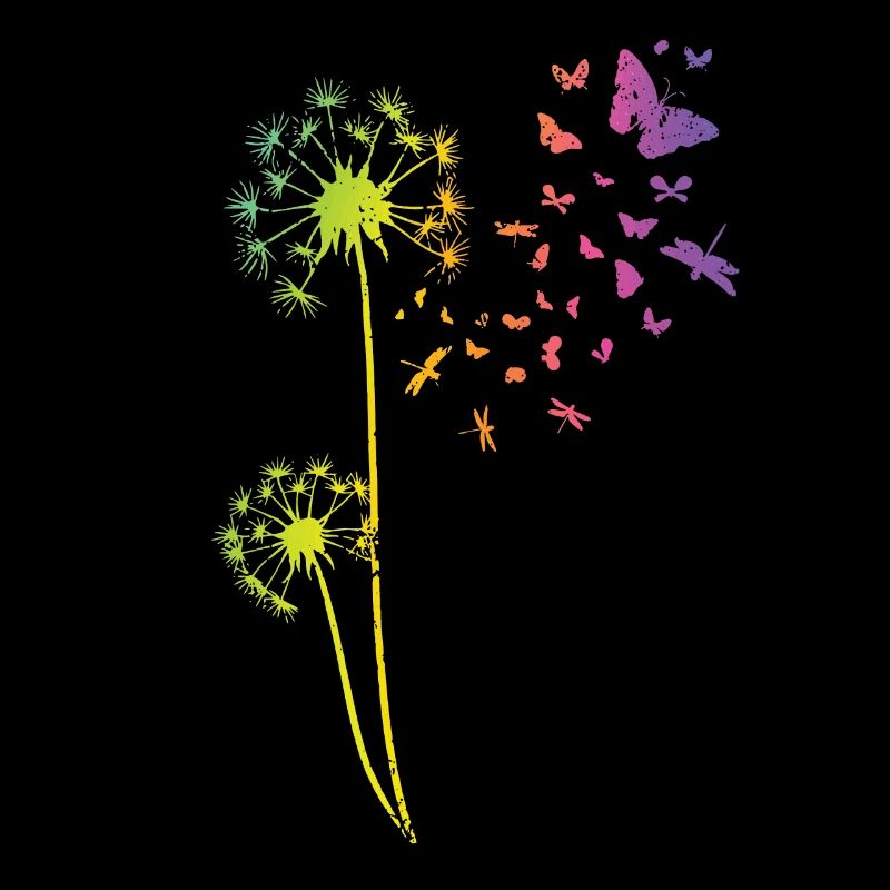 Pusteblume Tattoo Dandelion Regenbogen Löwenzahn
