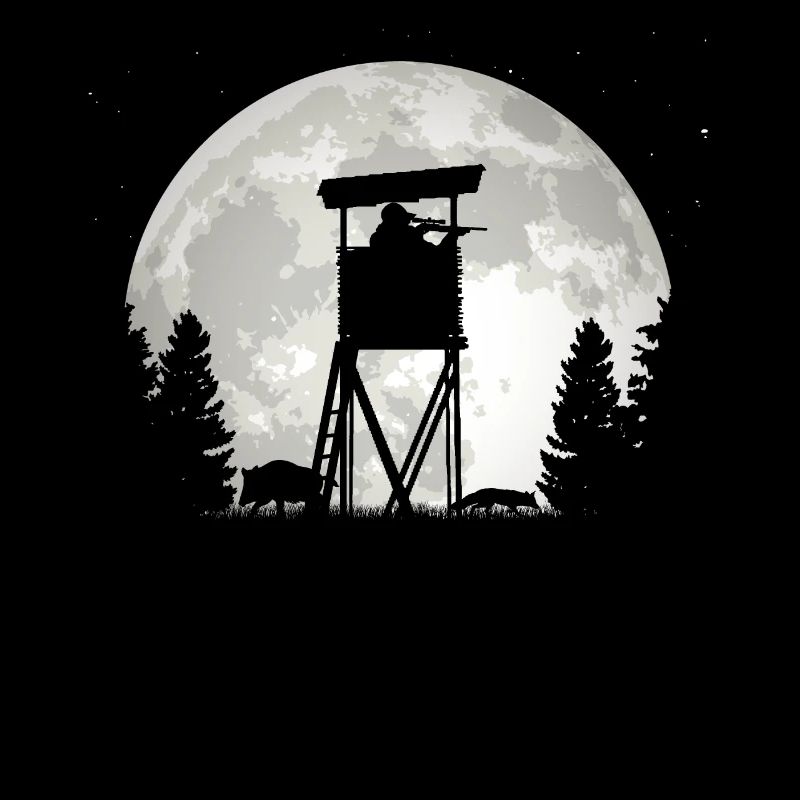 Sow Hunting At Night Full Moon Hunter in High