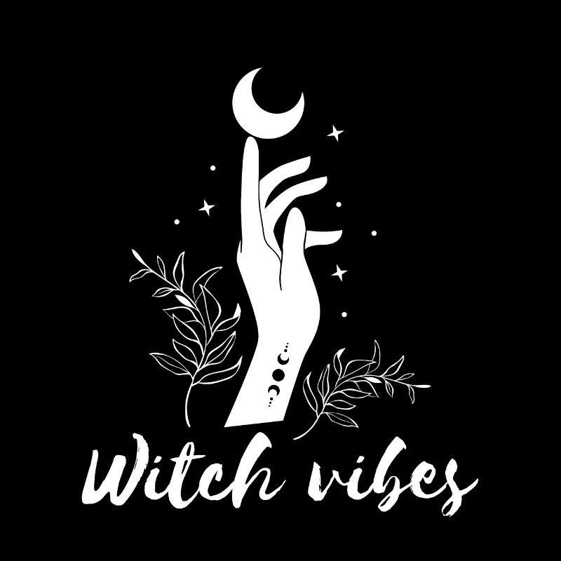 Witch vibes main de sorcière lune et étoiles