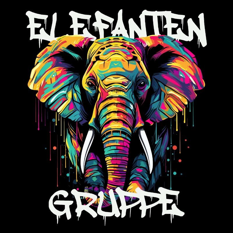 Graffiti Elefantengruppe Kindergarten Gruppentier