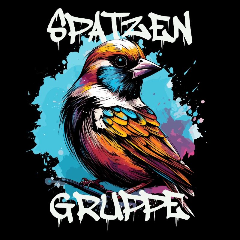Graffiti Spatzengruppe Kindergarten Gruppentier
