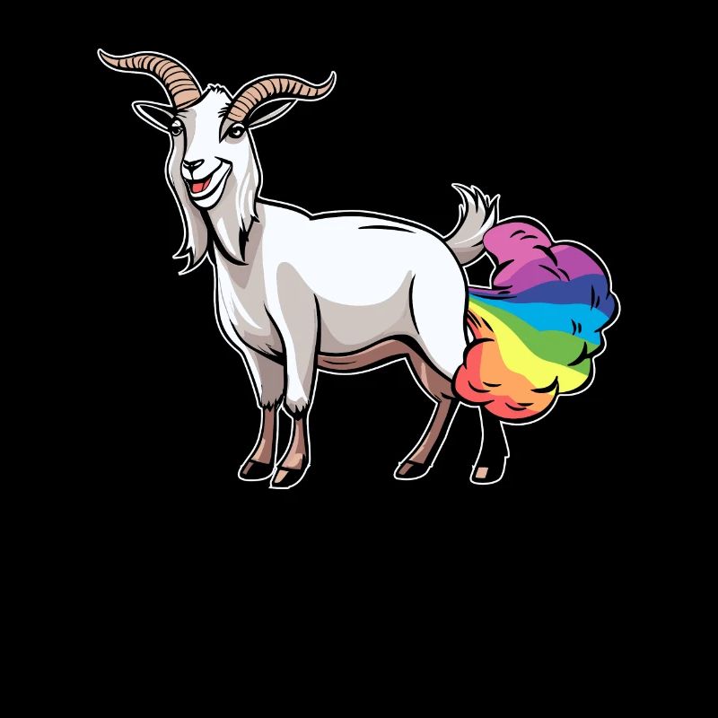 Ziege Witzig Regenbogenfurz