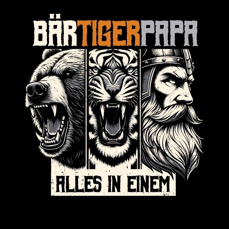 Bärtigerpapa Bär Tiger Mann Geschenk Bart Sprüche