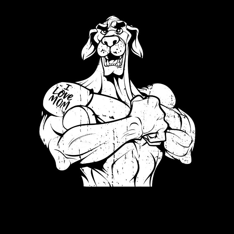 Great Dane Biceps Tattoo I Love Mom