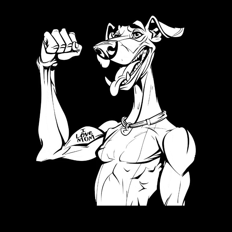 Greyhound lévrier biceps tatouage j’aime maman