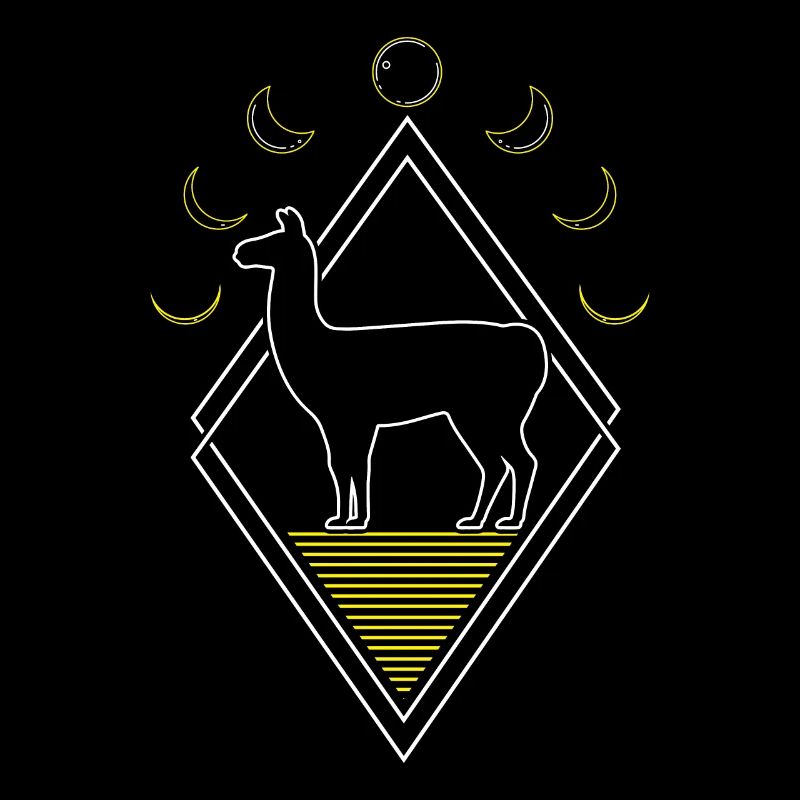 Lama Llama Abstract Moon Phases
