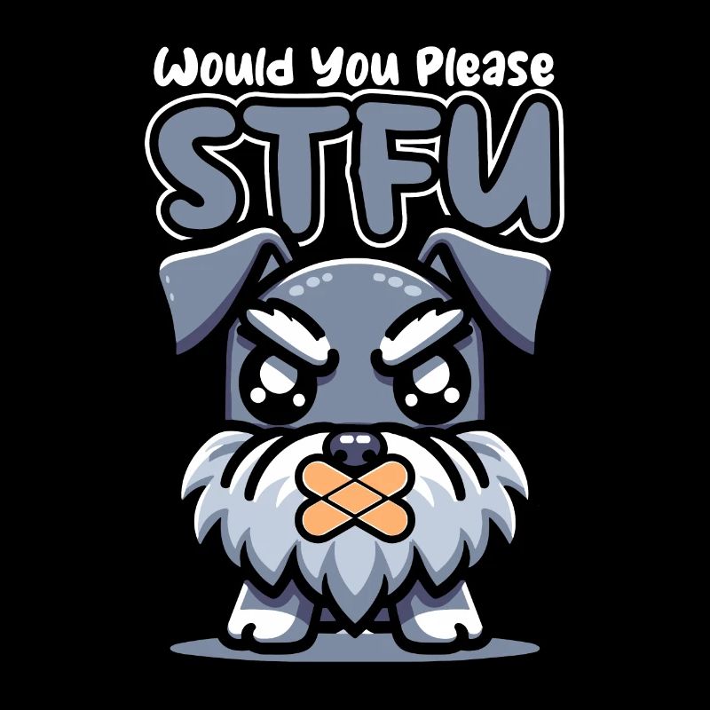 Schnauzer Chien taisez-vous s’il vous plaît taisez-vous
