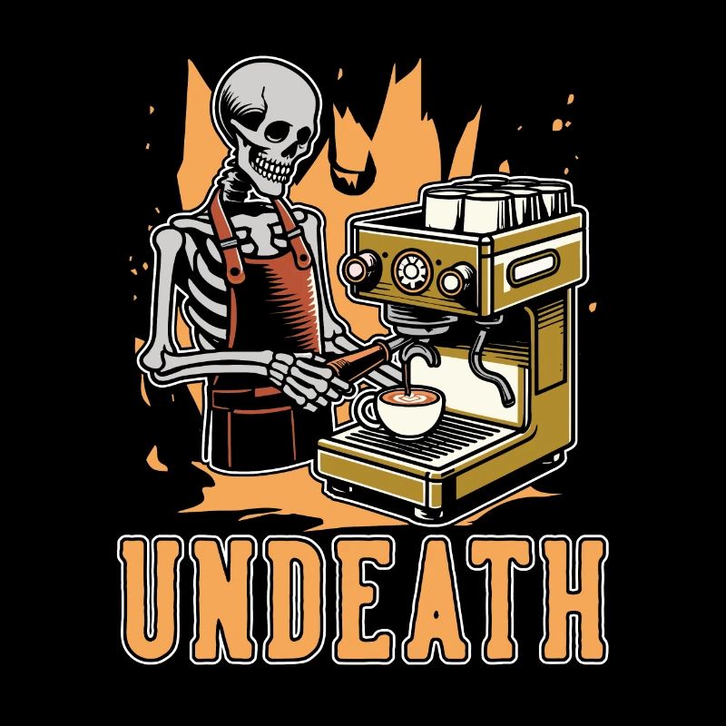 Barista Café Squelette Undeath