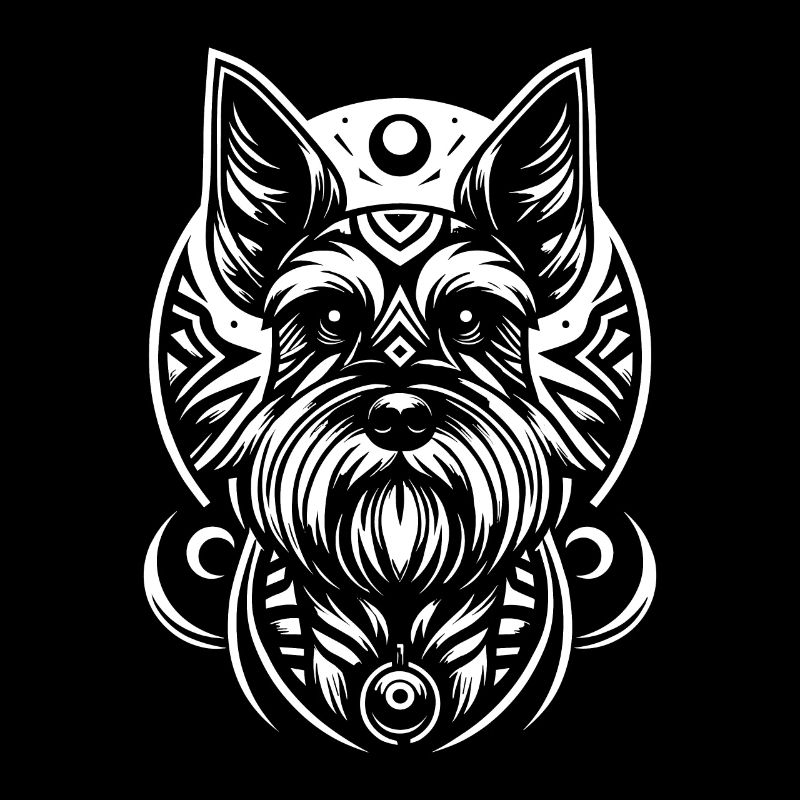 Schnauzer Hund Stammes Moon Phases