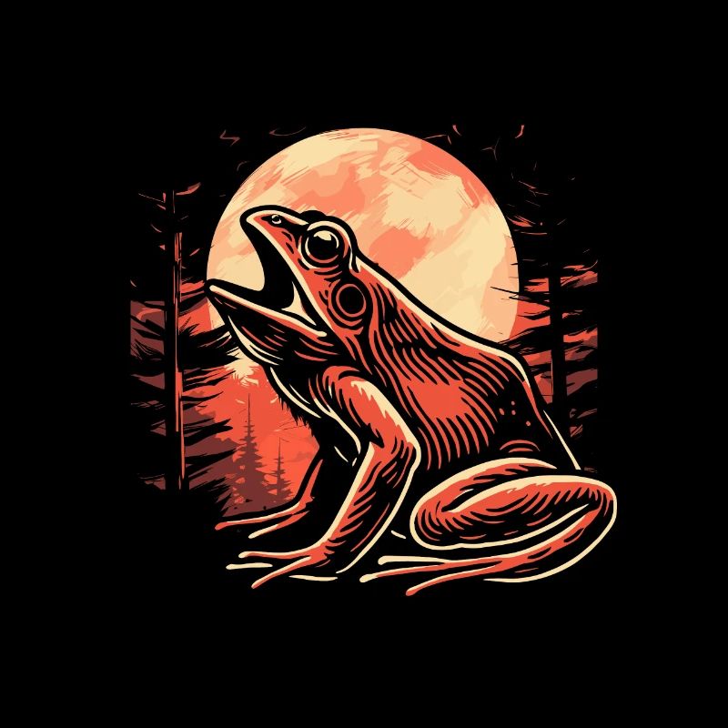 Frosch Kröte Moon Howling