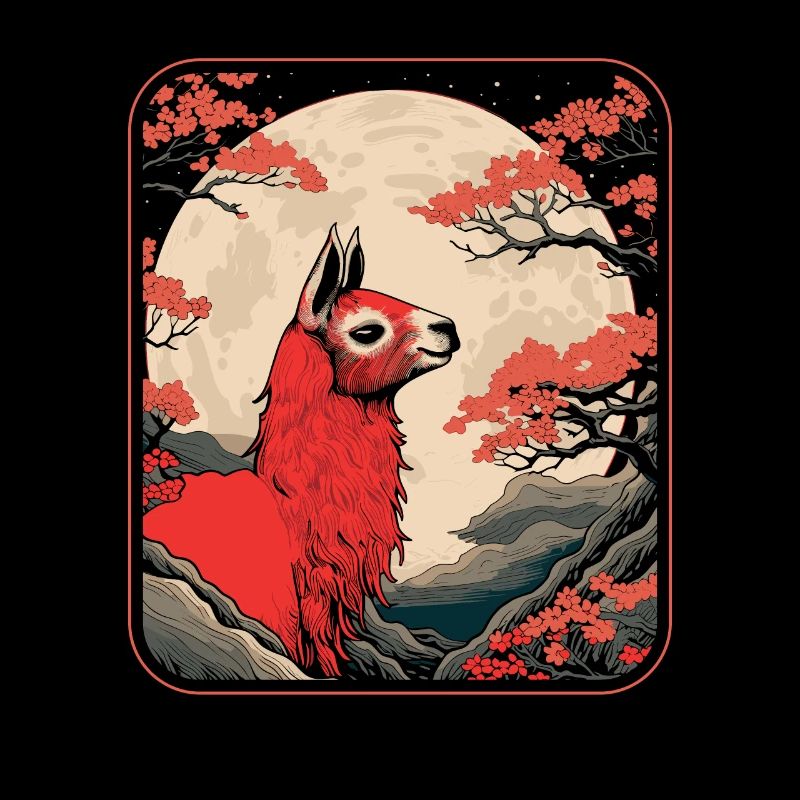 Lama Llama Japan Cherry Blossom Moon