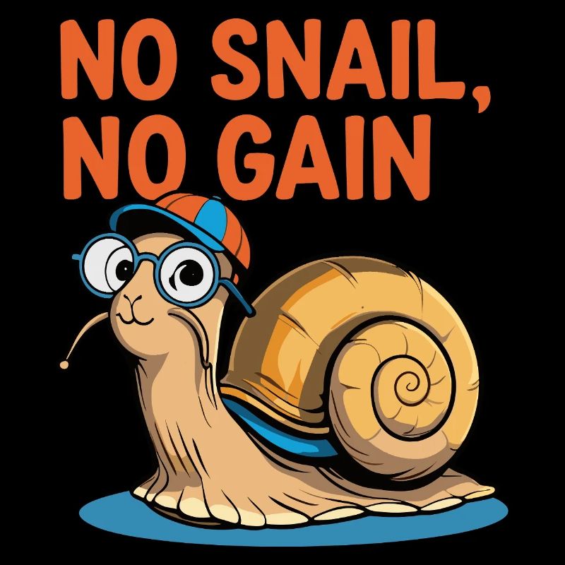 Escargot drôle avec des lunettes - Pas d’escargot, pas de gain