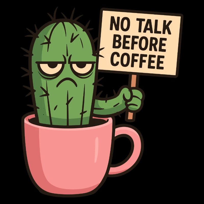 Grumpy cactus before the first coffee