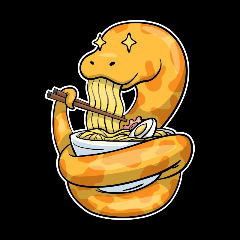 King python eating ramen