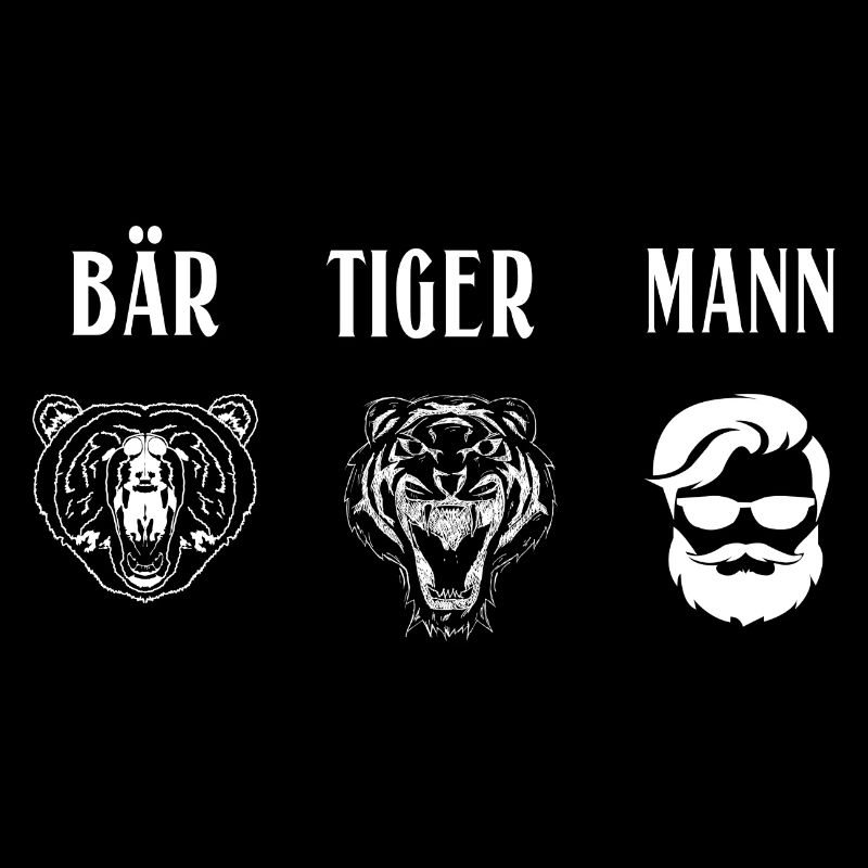 Bär Tiger Mann Bärtiger Mann