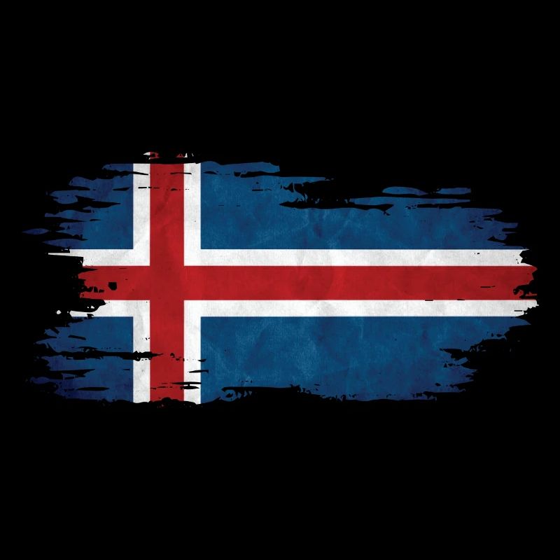 Iceland - National Flag, Brush Effect
