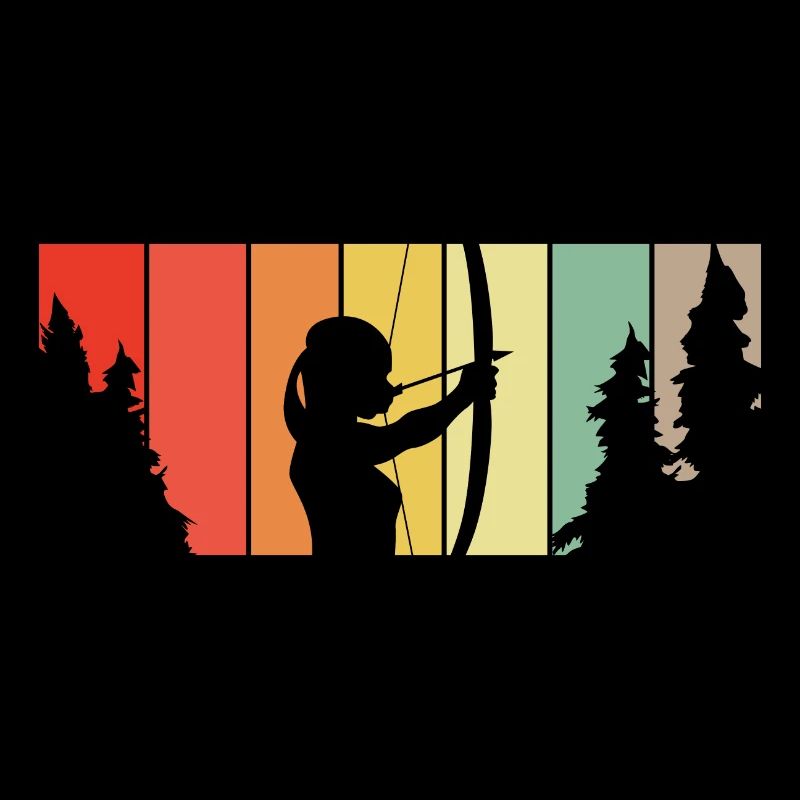 Motif rétro de la forêt d'Archer