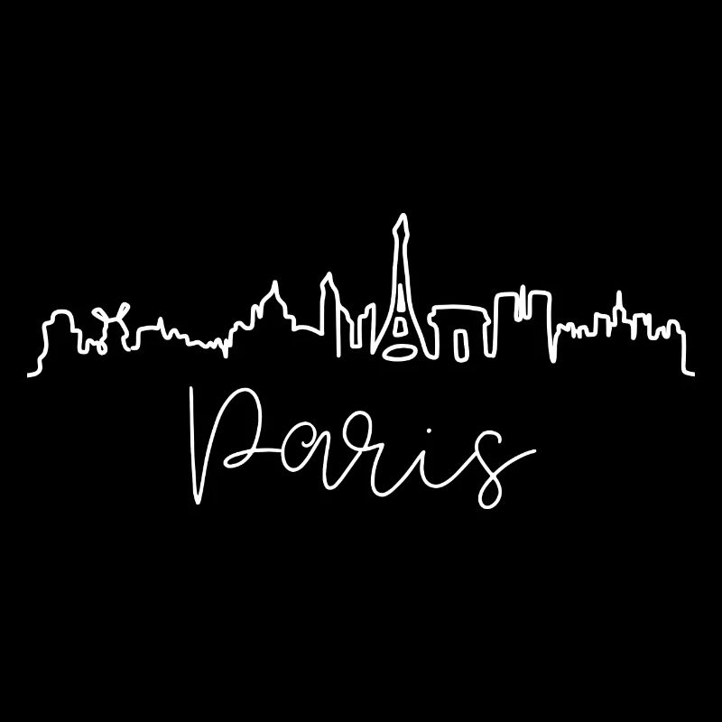 Paris Skyline in Online Pen Illustration