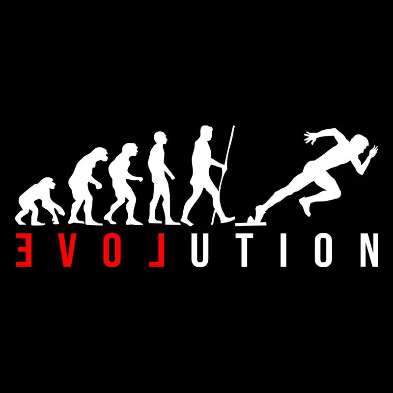 Sprinter sprint coureur LOVE en rouge avec l’évolution