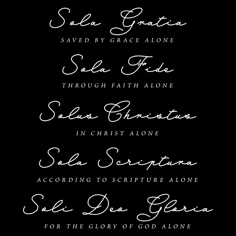 five solas 5 solas gift Christian motif