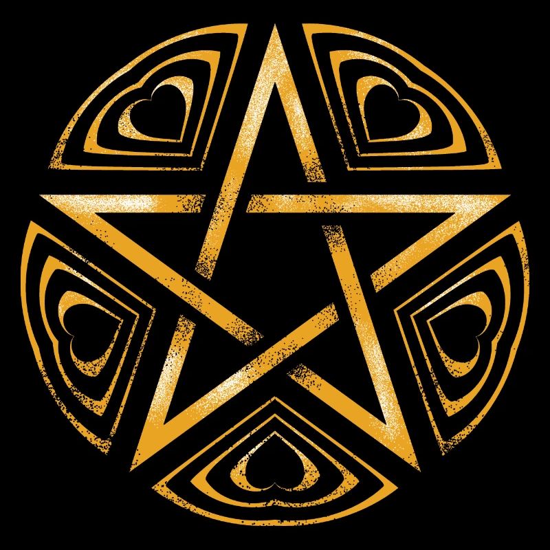 Pentagram Heart Pattern GOLD