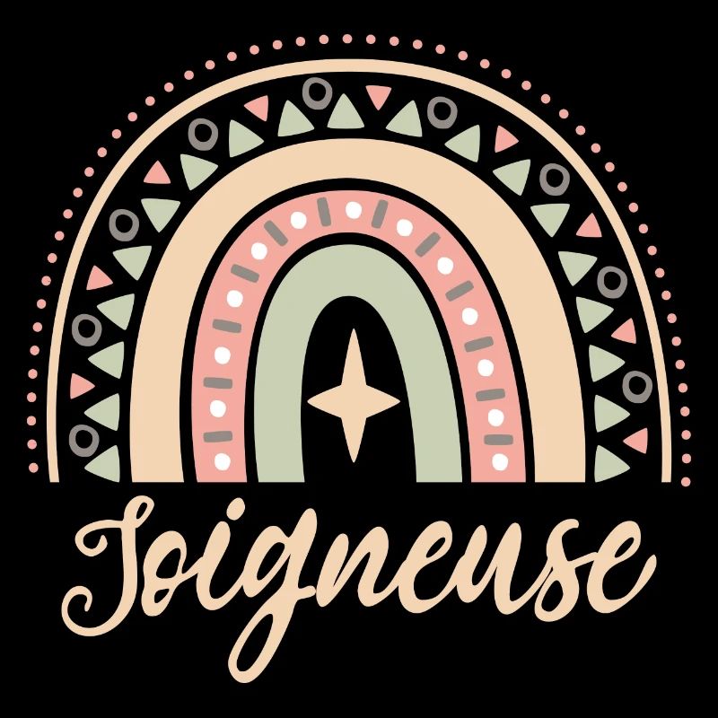 Cadeau Soigneuse. Boho Rainbow soigneuse.