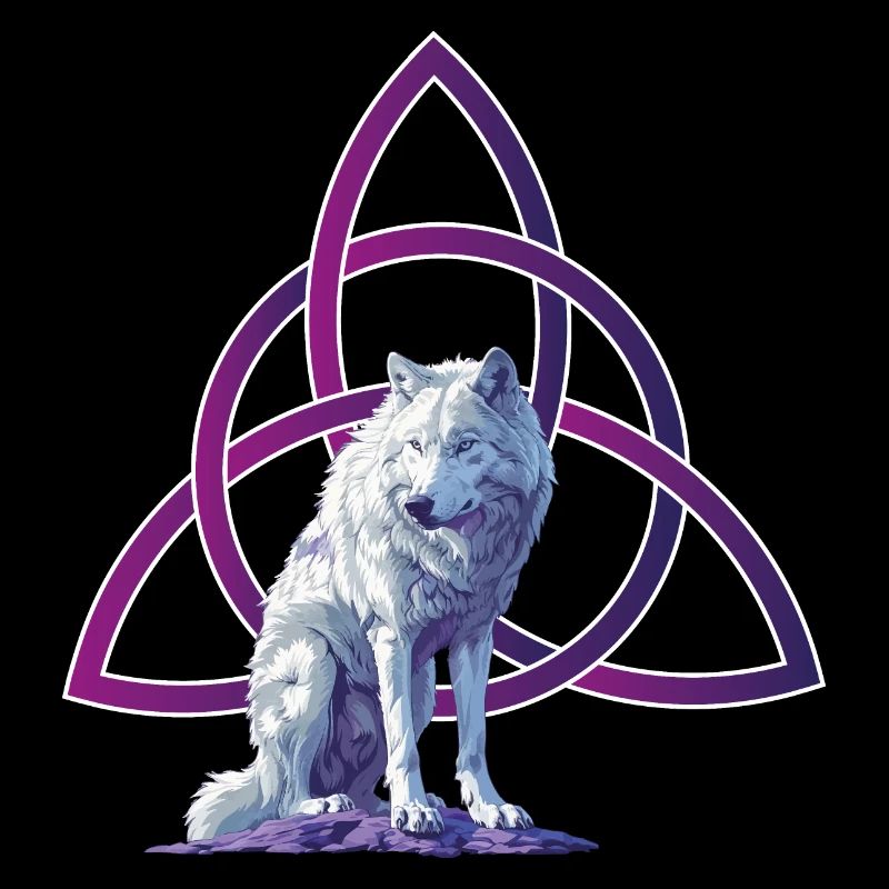 Celtic Triquette White Wolf