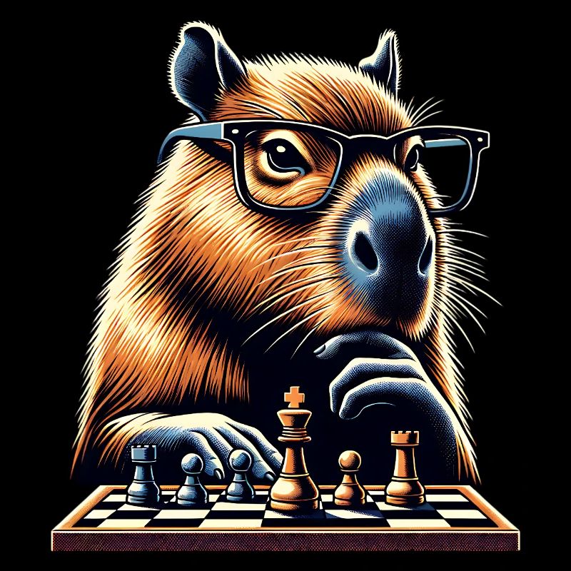 Humour Joueur D'Échecs Capybara