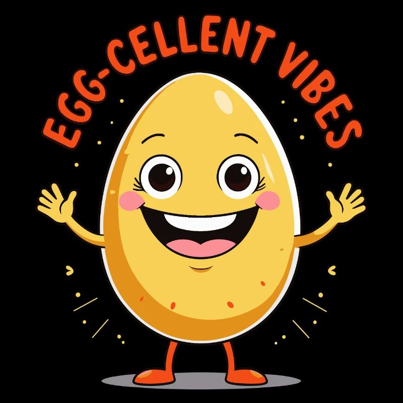 Lustiges Ei mit Spruch - Egg-cellent Vibes